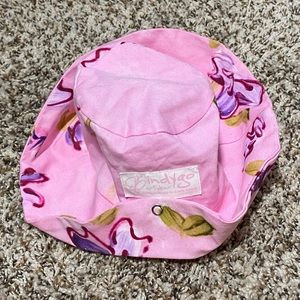 NWT Indygo Artwear Pink Purple Floral Floppy Sun Hat L 10-12